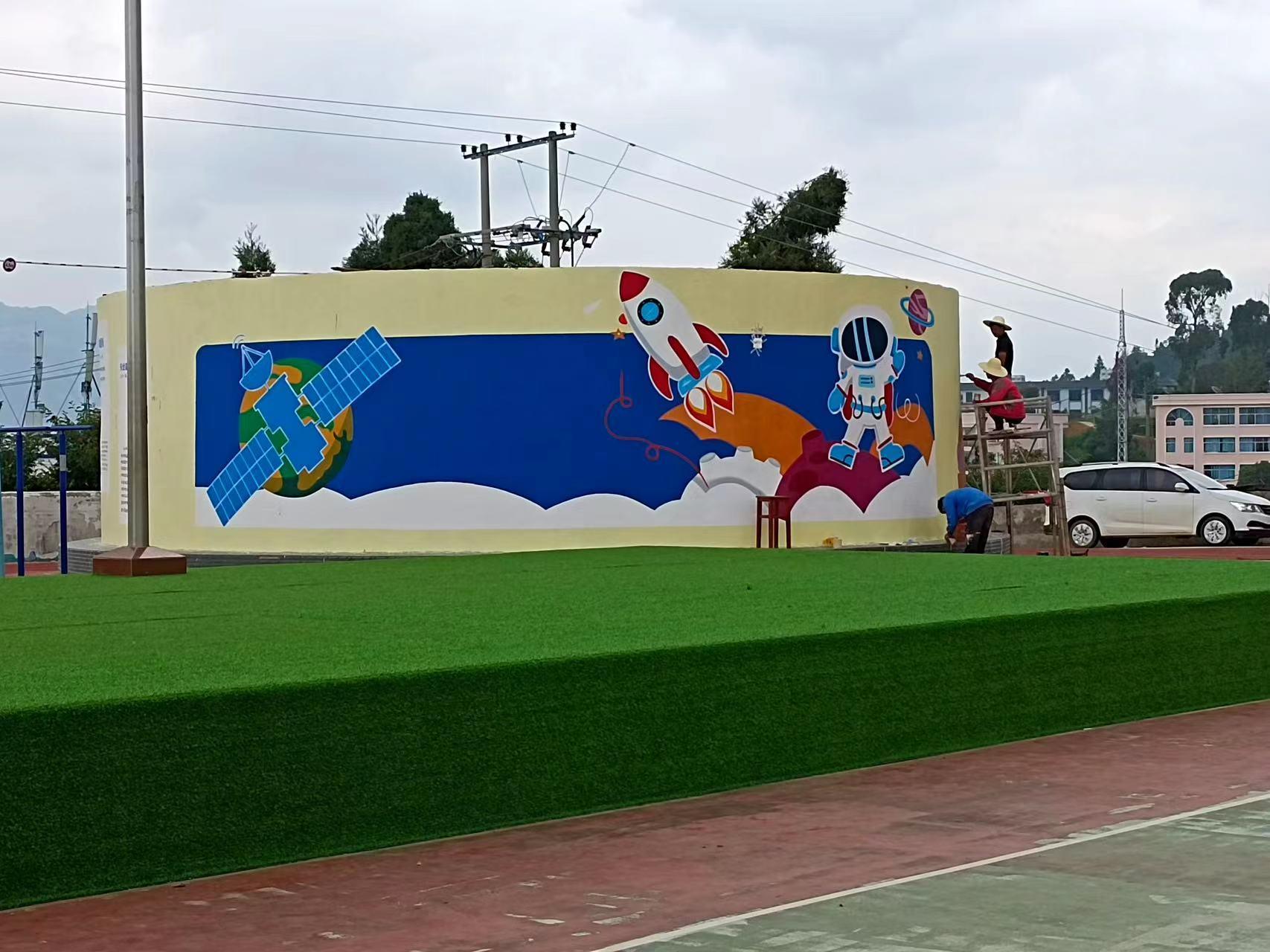 昆明墙体广告公司制作的新农村山水画传承与创新的艺术之美 昆明墙体广告公司施工制作